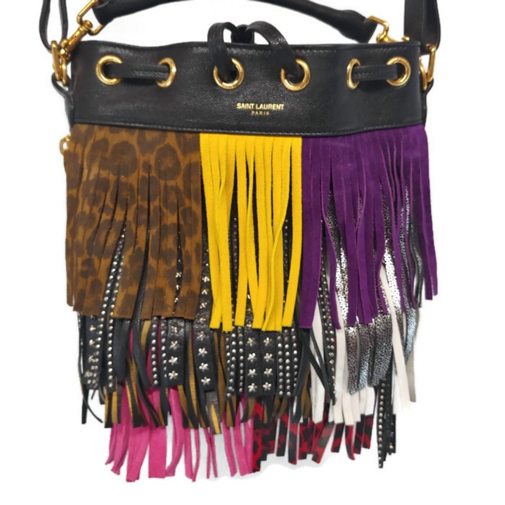 Saint Laurent YSL Multi Color Fringe Purse - Picture 1 of 8